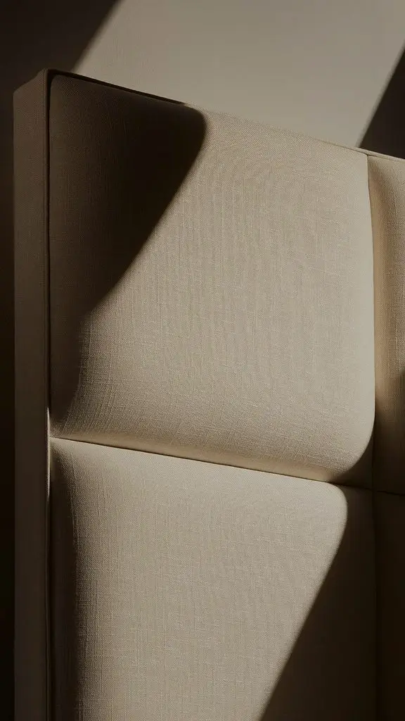 Detail čalúneného panelového čela Vispring v bočnom svetle
